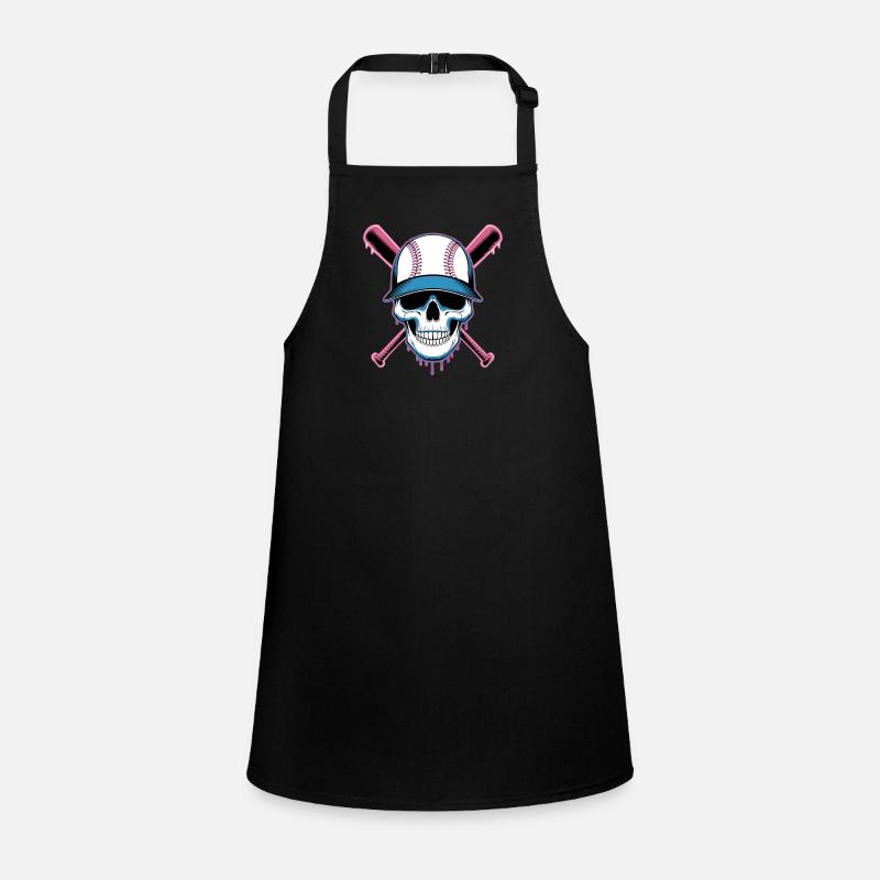 Baseball Skull Baseball Bat Children's Apron