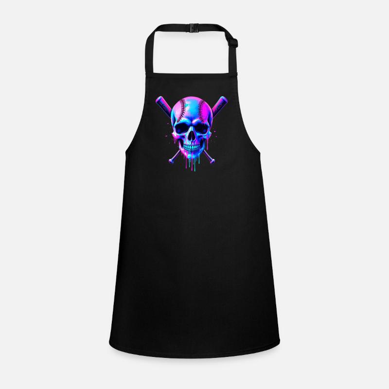Baseball Skull Baseball Bat Children's Apron