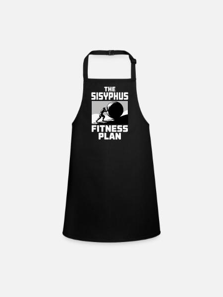 Die Philosophie Des Sisyphus-fitnessplans - Schürze für Kinder - Schwarz - Vorne