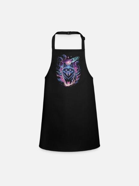 Mystic Wolf - Children's Apron - black - Front