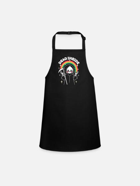 Dead inside - Faucheuse arc-en-ciel Halloween - Tablier Enfant - noir - Devant