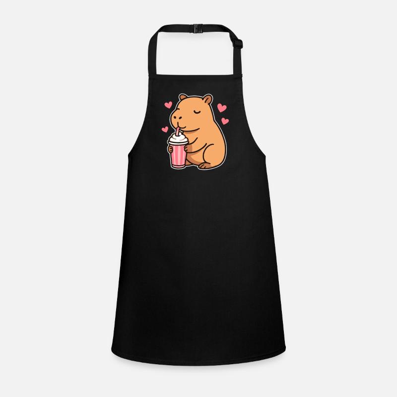 Capybara with Milkshake – Cute Animal Design Children's Apron