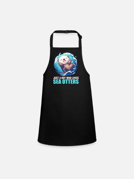 Loutre de mer - Tablier Enfant - noir - Devant