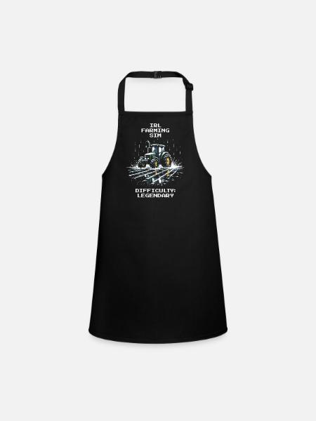 IRL Farming | Difficulty: Legendary - Children's Apron - black - Front