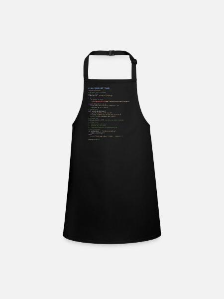 404 Brain Not Found Python Code - Children's Apron - black - Front