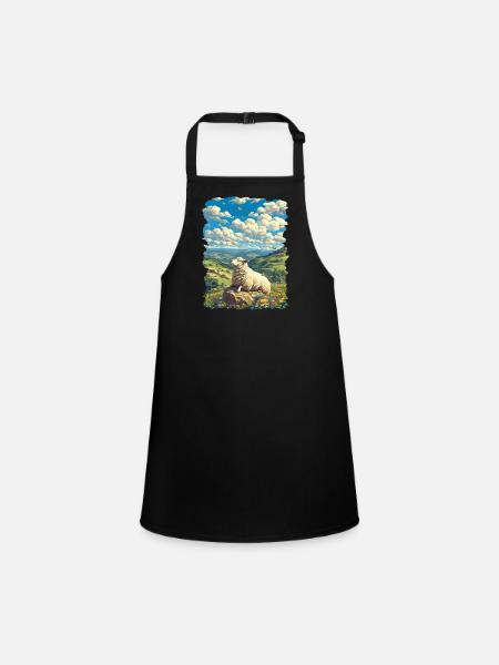 Sheep Sheep - Children's Apron - black - Front