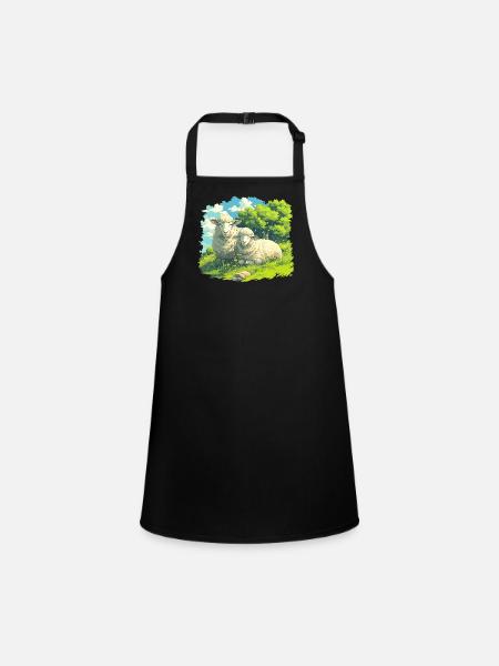 Sheep Sheep - Children's Apron - black - Front
