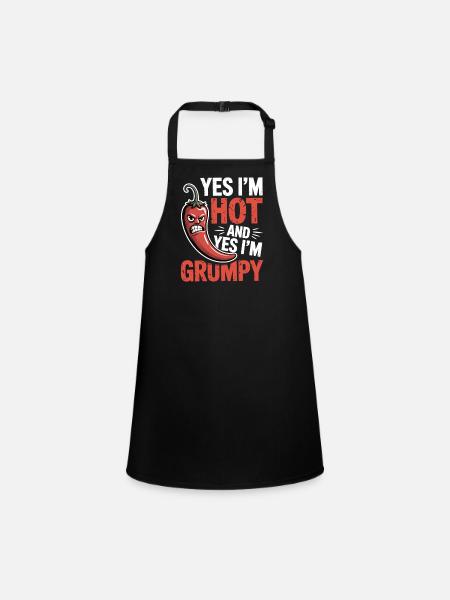 T-Shirt Scharfmacher - Scharf und badtemper - Tablier Enfant - noir - Devant