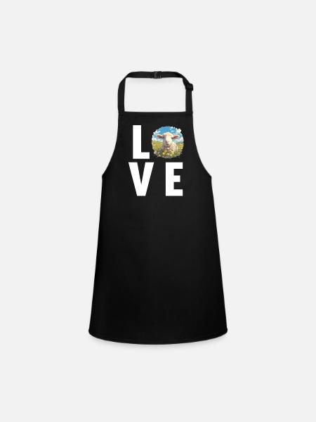 Sheep Sheep - Children's Apron - black - Front