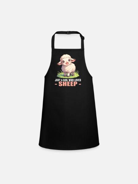 Sheep Sheep - Children's Apron - black - Front