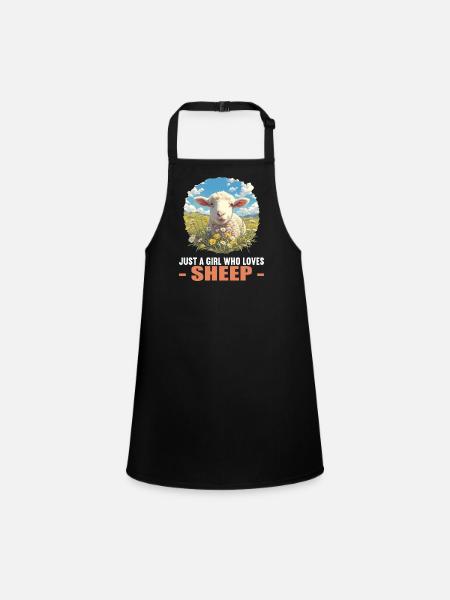 Sheep Sheep - Children's Apron - black - Front