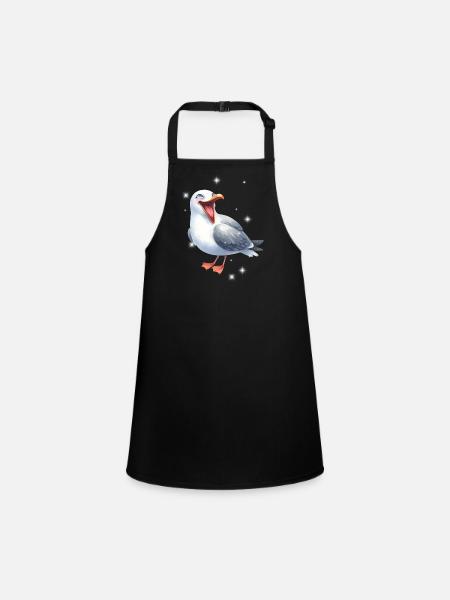 Children's Seagull Seagulls Maritime - Children's Apron - black - Front