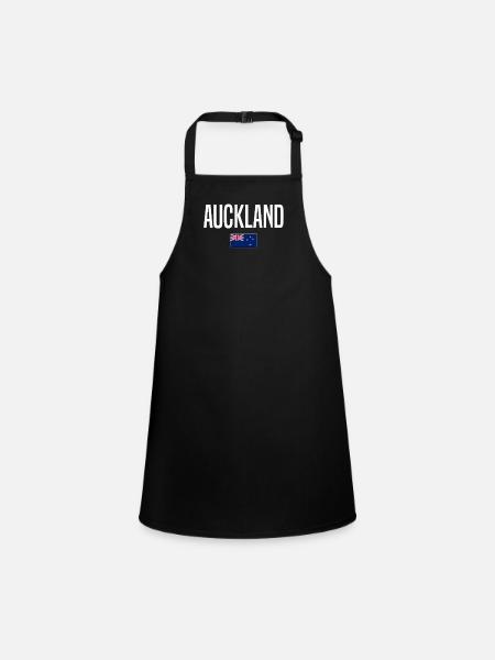 Auckland New Zealand - Children's Apron - black - Front