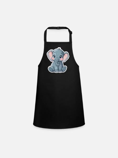 Éléphant - Tablier Enfant - noir - Devant