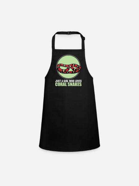 Serpents corail Serpent corail - Tablier Enfant - noir - Devant