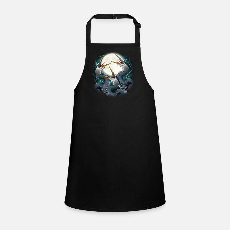 Three Blue Heron Moon Howl Children's Apron