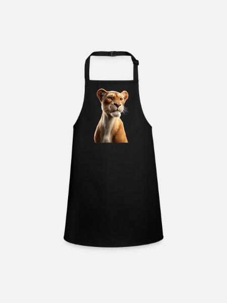 Lionne Lionne Maman Lionne Lionnes Maman Lions sauvages - Tablier Enfant - noir - Devant