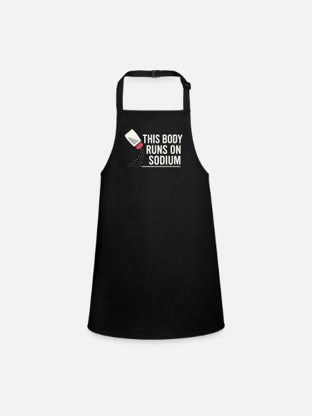 Salt Lover Sodium Dependent Nacl Meme - Children's Apron - black - Front