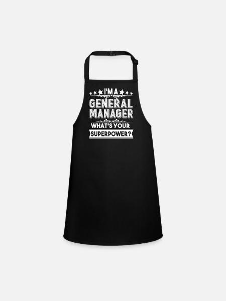 General Manager I am A General Manager - Children's Apron - black - Front