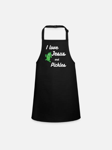 Pickles and Jesus Religious - Children's Apron - black - Front