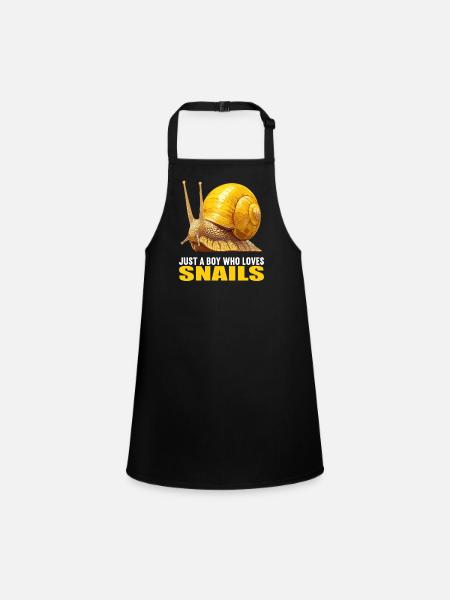 Schnecken Schnecke - Schürze für Kinder - Schwarz - Vorne