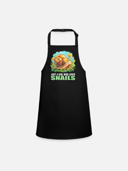 Schnecken Schnecke - Schürze für Kinder - Schwarz - Vorne