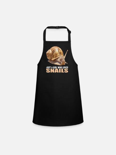 Schnecken Schnecke - Schürze für Kinder - Schwarz - Vorne