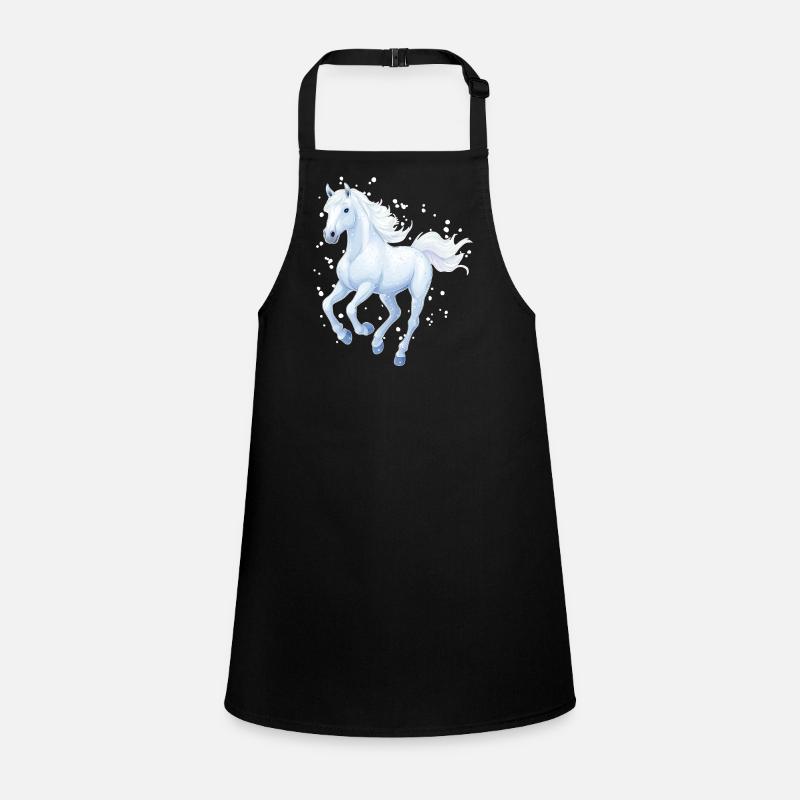 Pferd mit Schneeflocken Schürze für Kinder