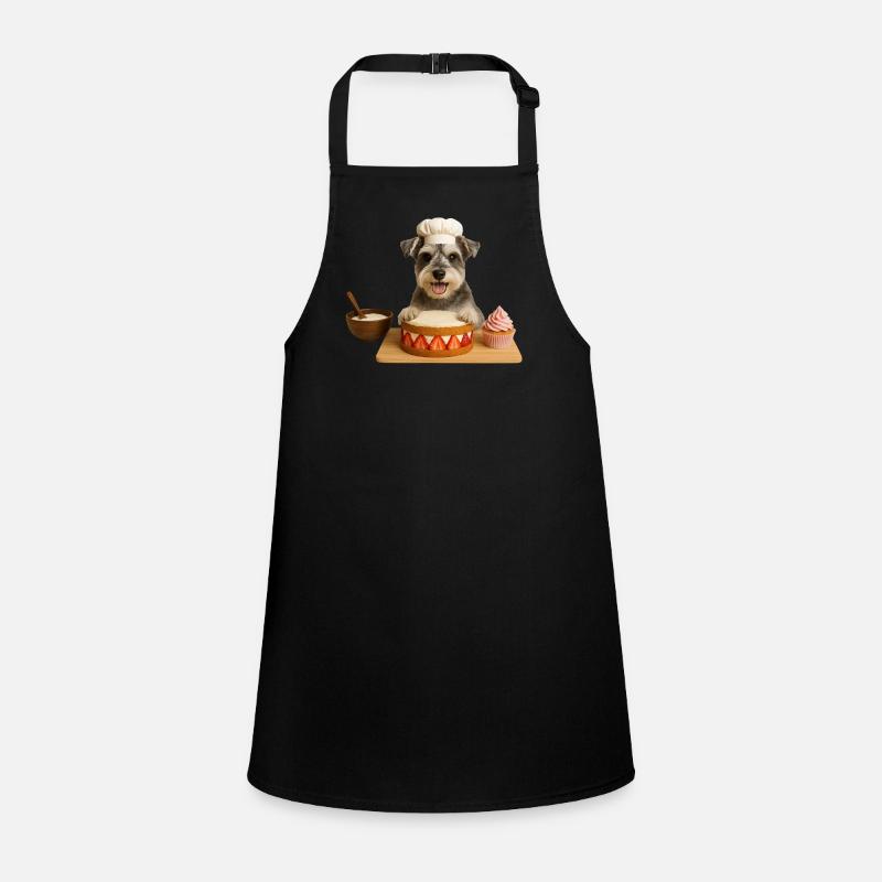 Schnauzer miniature préparant des biscuits à gâteau Tablier Enfant
