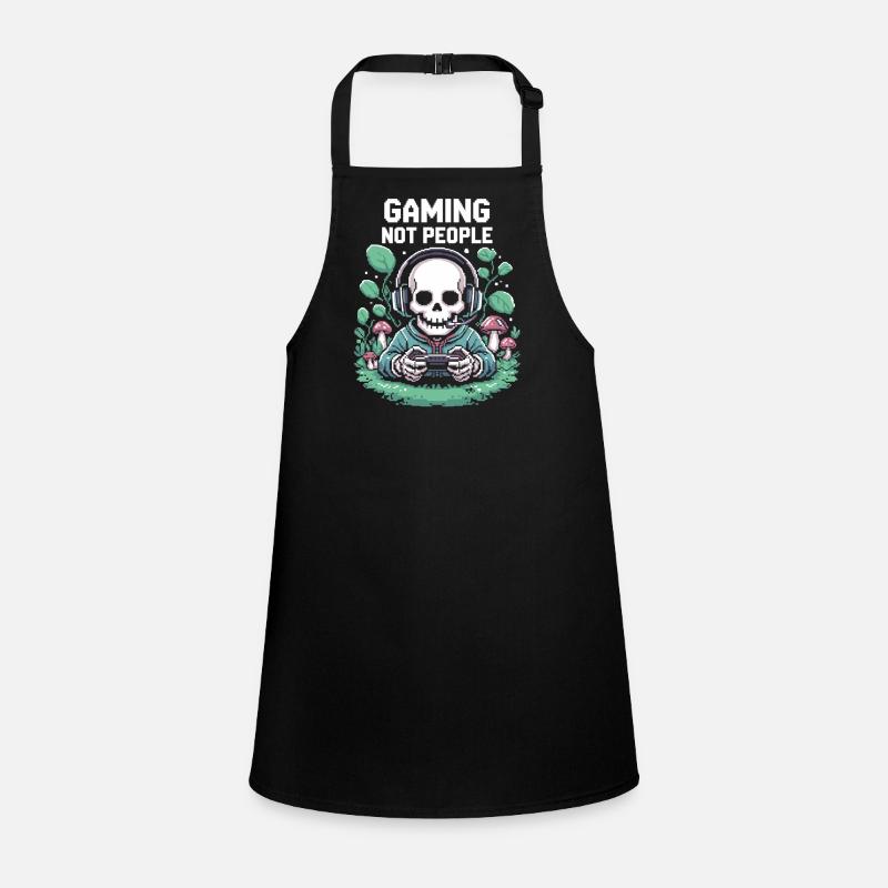 Gamer Skeleton with Headset Pixel Children's Apron