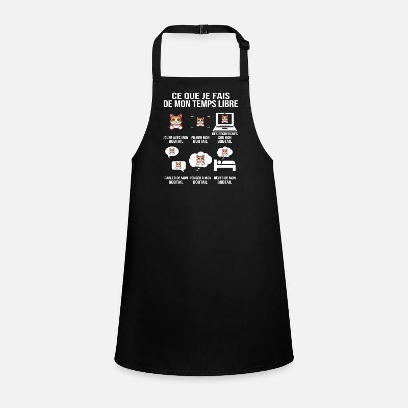 Humorous bobtail cat design Children's Apron