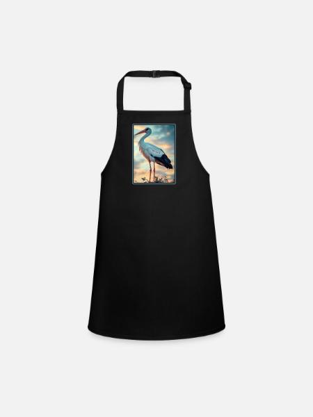 Storks Stork - Children's Apron - black - Front