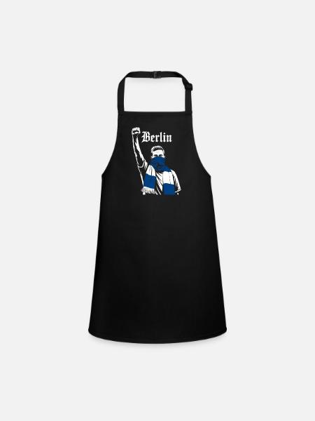 Berlin Demonstration Motif - Children's Apron - black - Front