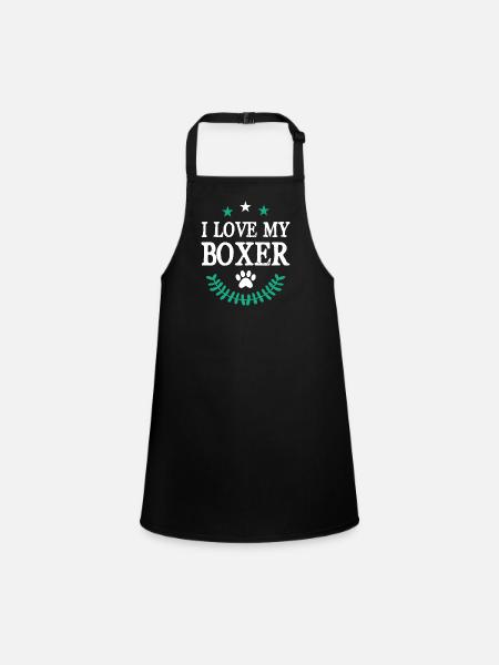 J’adore mon Boxer - Tablier Enfant - noir - Devant