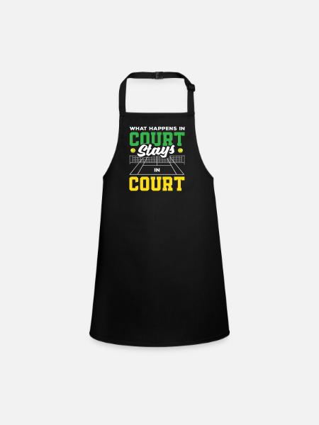 Ce qui se passe sur le court de tennis reste du tennis - Tablier Enfant - noir - Devant