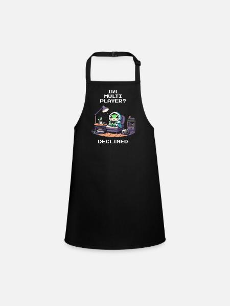 IRL multiplayer: rejected | Introverted humor - Children's Apron - black - Front