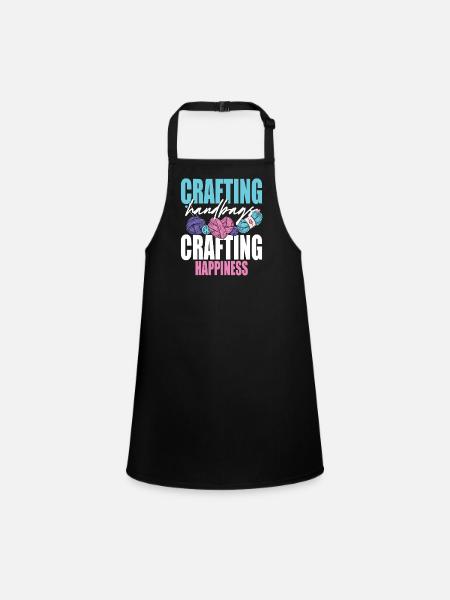Crochet Knitting - Children's Apron - black - Front