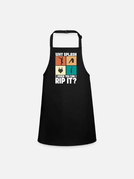 Diving diving board - Children's Apron - black - Front