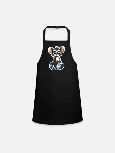 lemur - Children's Apron - black - Front