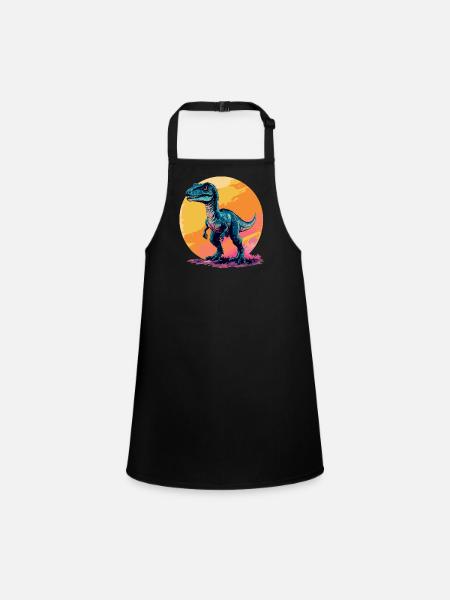 Dino Dinosaure Dinosaure - Tablier Enfant - noir - Devant