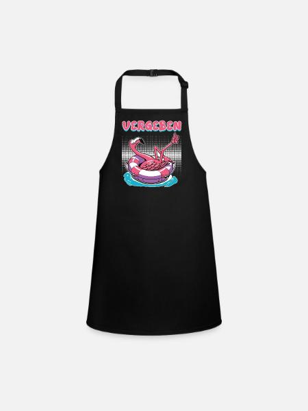Malle FORGIVED Anti-Flirt Funny - Children's Apron - black - Front