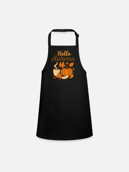 Hello Autumn – Autumnal mood - Children's Apron - black - Front
