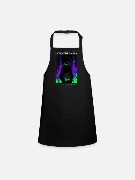 Vaporwave Phonk Anime Horror Snack Creepy Grin - Schürze für Kinder - Schwarz - Vorne