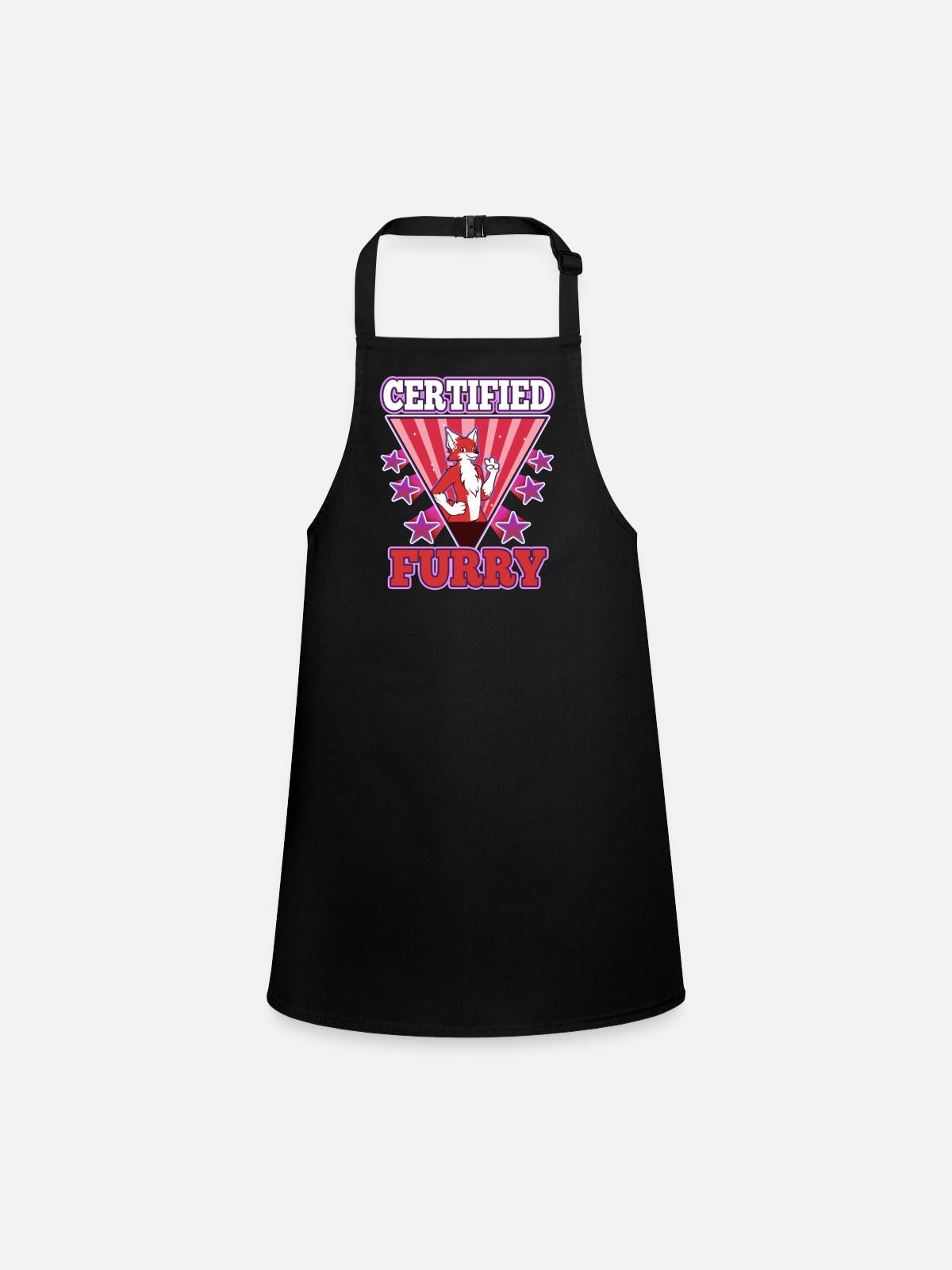 Certified furry - Children's Apron - black - Front