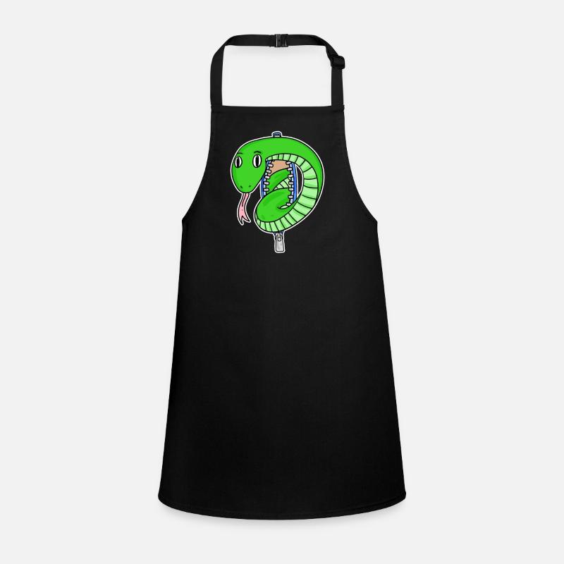 cute snake - Children's Apron - black