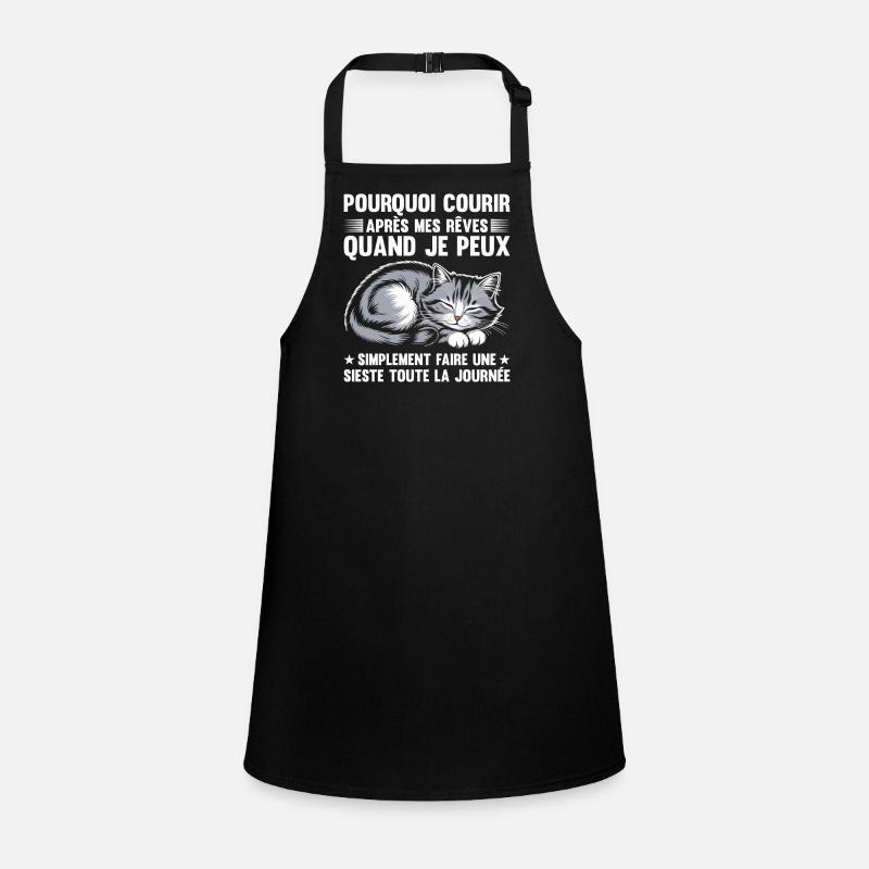 Sleeper Cat Dreamer Silent Humorous Gift Children's Apron