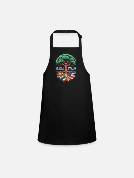 Deeply Rooted Hispanic Heritage Roots - Children's Apron - black - Front