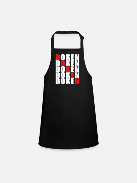Boxing Sport Training Fighter - Children's Apron - black - Front