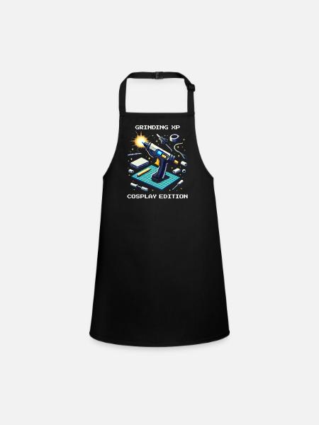 Grinding XP – Édition Cosplay | Artisanat, Con - Tablier Enfant - noir - Devant