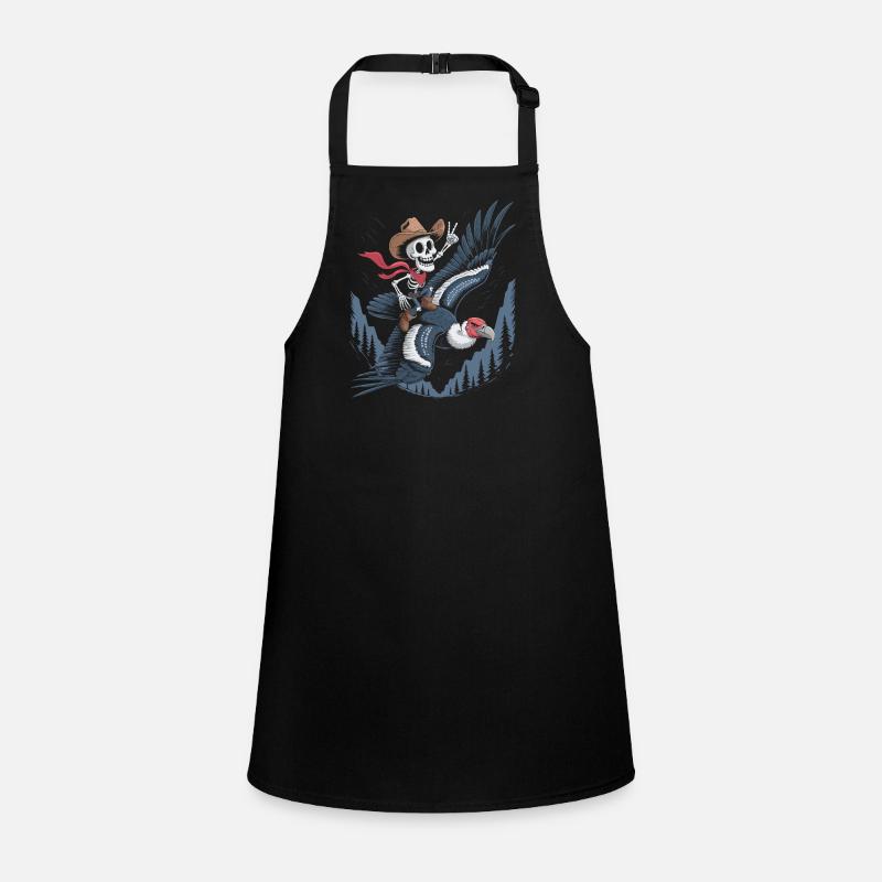 Skeleton rides vulture Children's Apron